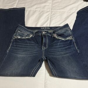 Grace Women's Dark Blue Boot Cut Jeans